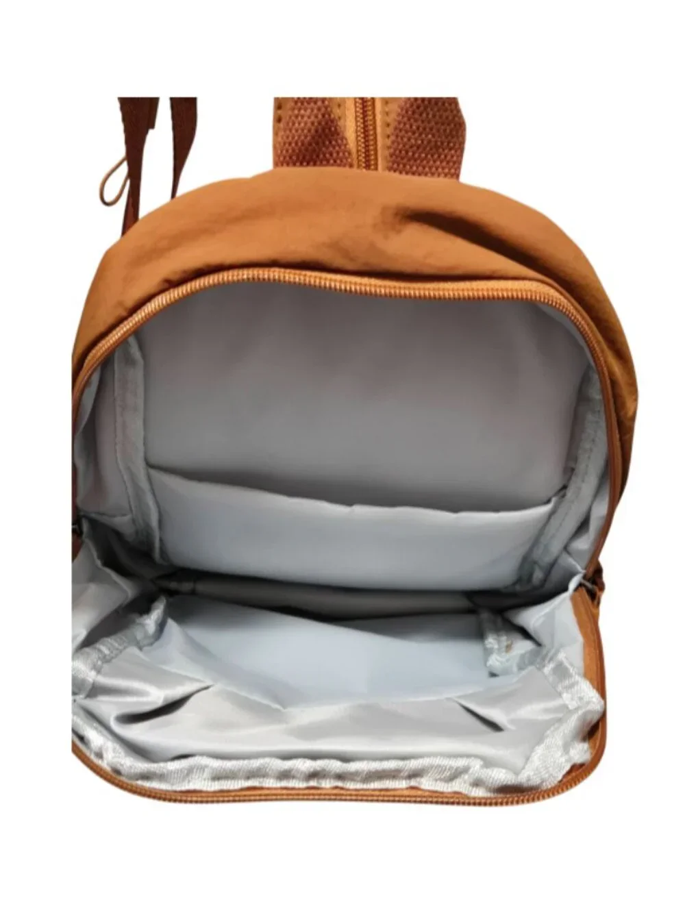 Nylon Convertible Backpack Sling Bag Casual Brown Mini Travel Daypack Adjustable
